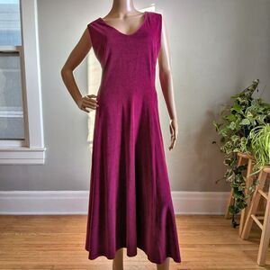 Vintage 1990s Ellen Ashley Red Velour Maxi Dress Whimsygoth Size XL